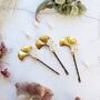 Gold Ginkgo Leaf Bridal Hair Pins, thumbnail 1 of 7
