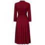 Lucille Dress In Windsor Wine 1940s Vintage Style, thumbnail 2 of 3