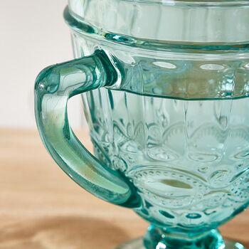 Turquoise Glass Serving Pitcher Jug, 4 of 6