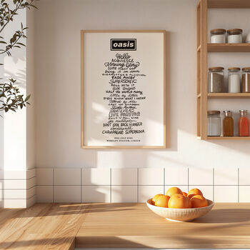 Oasis 2025 Setlist Print, 6 of 8