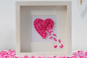 Shocking Pink 3D Framed Butterfly Heart, 3 of 9