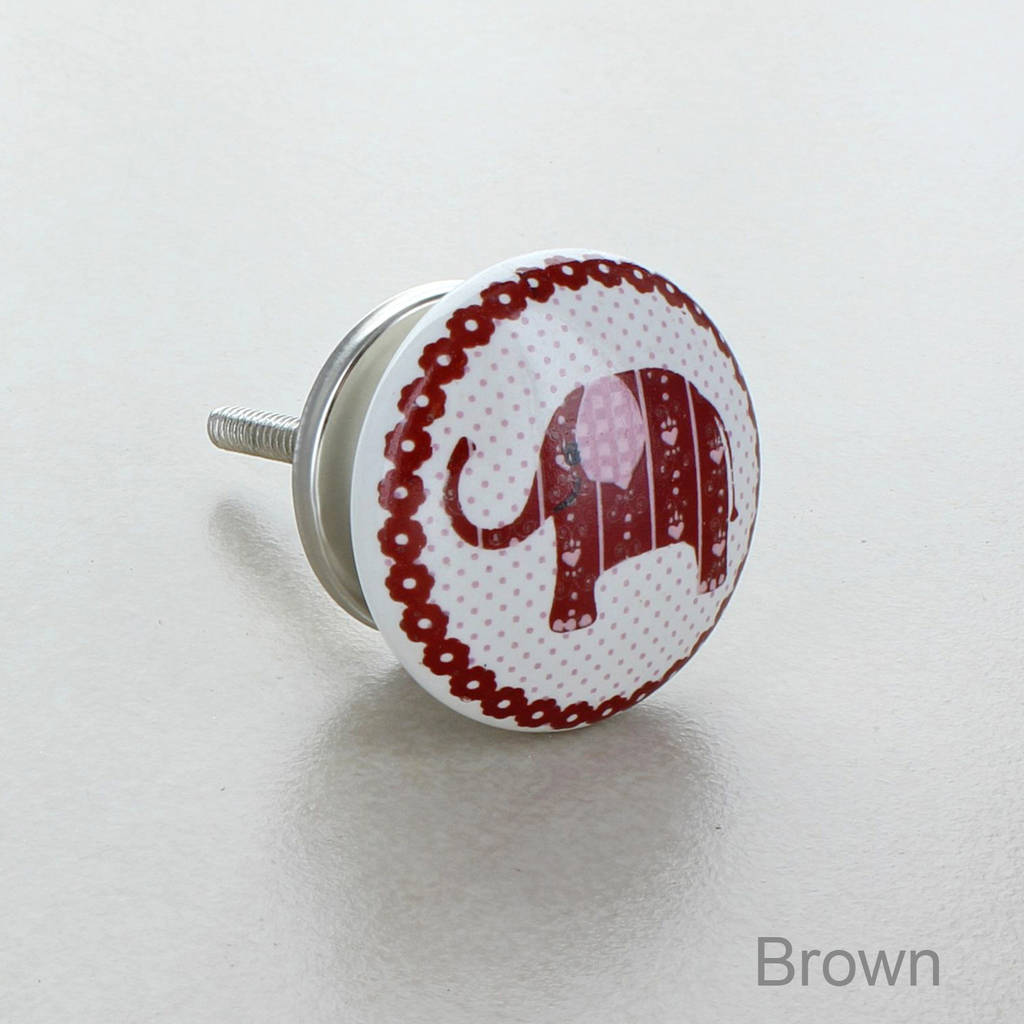 Cow Elephant Ceramic Cupboard Door Knobs Handles By G Decor