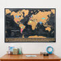 Scratch The World® Map Print Black Ocean With Flags Panel, thumbnail 2 of 9