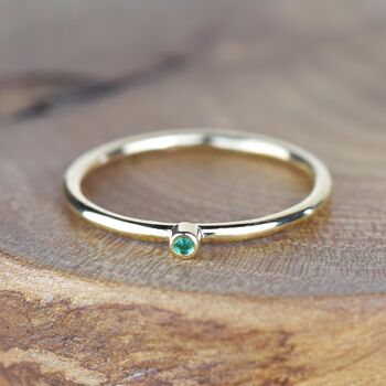 Solid 9ct Gold Handmade Birthstone Stacker Ring, 3 of 6