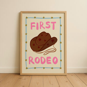 First Rodeo Kids Cowboy Nursery Print, 2 of 4