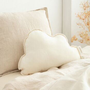 Linen Cloud Cushion In Sand, 3 of 4