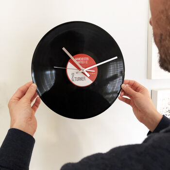 Personalised Vinyl Record Football Spotify Clock, 2 of 8