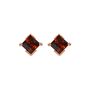 Rose Gold Princess Cut Birthstone Earrings January Garnet, thumbnail 2 of 5