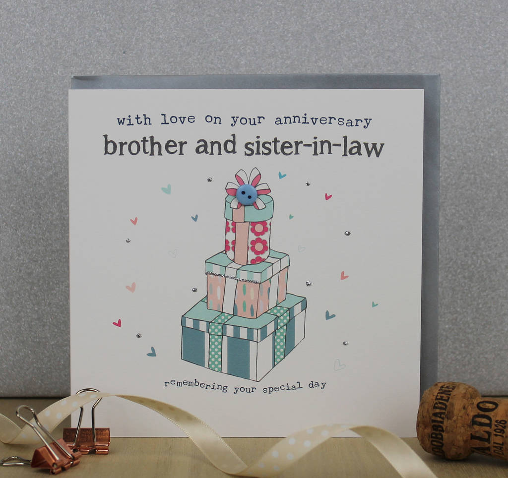Brother And Sister In Law Wedding Anniversary Card By Molly Mae 