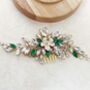 Crystal And Green Leaf Hair Comb, thumbnail 5 of 5