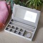 Personalised Grey Single Layer Jewellery Box, thumbnail 3 of 9