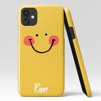 Personalised Yellow Smiley Phone Case, 6 of 6