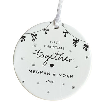 Personalised Couple Keepsake Xmas Decoration Ornament Gift, 2 of 6