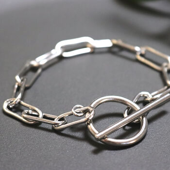 Stainless Steel Link Chain Ot Clasp Bracelet, 2 of 8