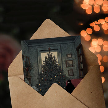 Decorated Living Room Existential Crisis Funny Christmas Card, 3 of 6