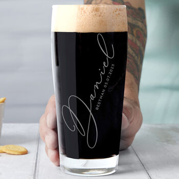 Personalised Wedding Best Man Beer Glass, 3 of 8