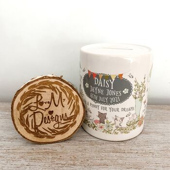 Personalised Boho Tribe Ceramic Money Box, 5 of 6