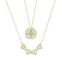 Magnetic Four Leaf Clover/Hearts Necklace In Gold, thumbnail 2 of 3