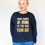 'Good Tonics We Bring' Gold Christmas Jumper, thumbnail 5 of 7