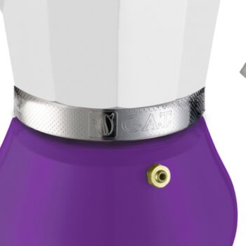 Italian Moka Pot Espresso Maker 'Pin Up' In Purple, 3 of 3