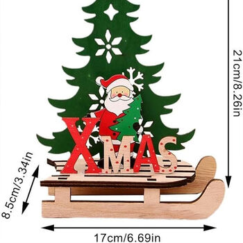 Diy Wooden Christmas Sled Ornament Decoration, 5 of 5