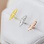 Sterling Silver Tiny Feather Stud Earrings, thumbnail 5 of 12