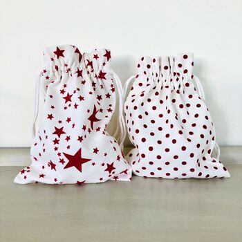 Spotty / Star Cotton Gift Wrap Bag, 2 of 3