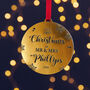 First Christmas Married Couple Gold Or Silver Tree Decoration, thumbnail 1 of 8