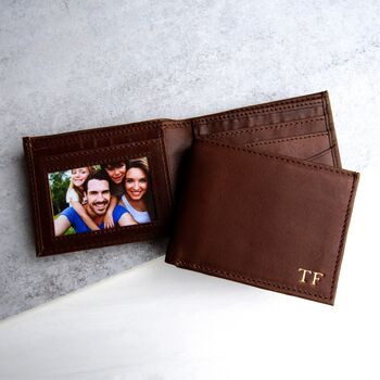 Personalised Men's Rfid Leather Photo Billfold Wallet, 2 of 7