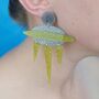Giant Space Ship, Alien Acrylic Earrings, thumbnail 1 of 2