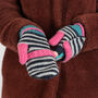 Colourful Stripe Knit Mitten Gloves, thumbnail 2 of 6