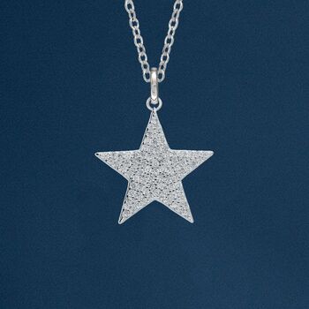 Sterling Silver Twinkling Star Necklace, 2 of 11
