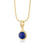 18ct Gold Blue Lapis Wisdom Touchstone Necklace, thumbnail 3 of 7
