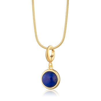 18ct Gold Blue Lapis Wisdom Touchstone Necklace, 3 of 7