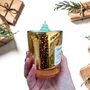 Luxury Christmas Candle With Gold Sparkle Glass Large Size 45hr Burn Time With Gift Box, thumbnail 3 of 5