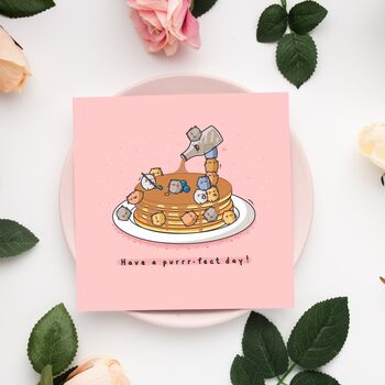 Cute Pancake Cats Greetings Card, 8 of 9