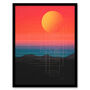 Sunset Modern Digital Abstract Orange Wall Art Print, thumbnail 5 of 6