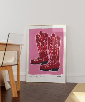 Cowboy Boots Hand Painted Art Print, 2 of 6