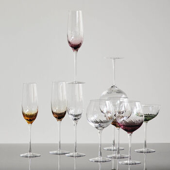 Green Ombre Swirl Champagne Cocktail Glasses Set, 4 of 6