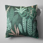 Green Decorative Pillow Cover With Tropical Leaves, thumbnail 5 of 7
