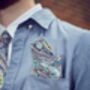Mens Lilac And Aqua Paisley Print Pocket Square, thumbnail 4 of 6