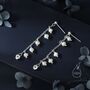 Sterling Silver Genuine Pearl And Chain Jacket Earrings In Sterling Silver, thumbnail 5 of 11
