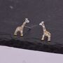 Giraffe Stud Earrings In Sterling Silver, thumbnail 4 of 11
