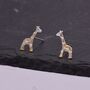 Giraffe Stud Earrings In Sterling Silver, thumbnail 4 of 12