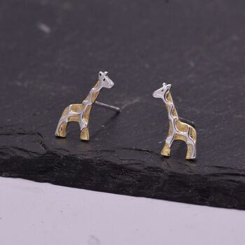 Giraffe Stud Earrings In Sterling Silver, 4 of 11