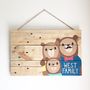 Personalised Wooden Bear Family Portrait, thumbnail 3 of 7