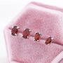 Genuine Garnet Crystal Stud Earrings In Sterling Silver, thumbnail 3 of 12