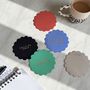 Scalloped Personalised Leather Coasters, thumbnail 4 of 7