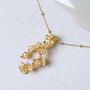 Gold Plated Forget Me Not Cluster Necklace, thumbnail 2 of 6