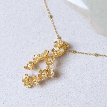 Gold Plated Forget Me Not Cluster Necklace, 2 of 6